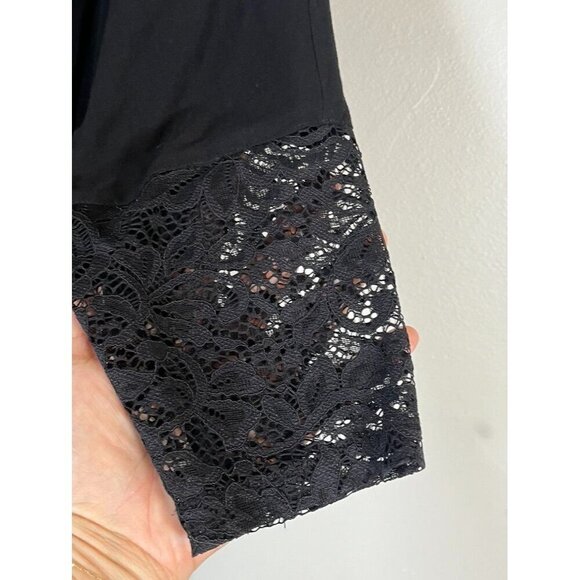 Retro Floral Peplum Top 18 Black Lace Feminine Neutral Classic Chic Preppy 80s - Picture 3 of 8